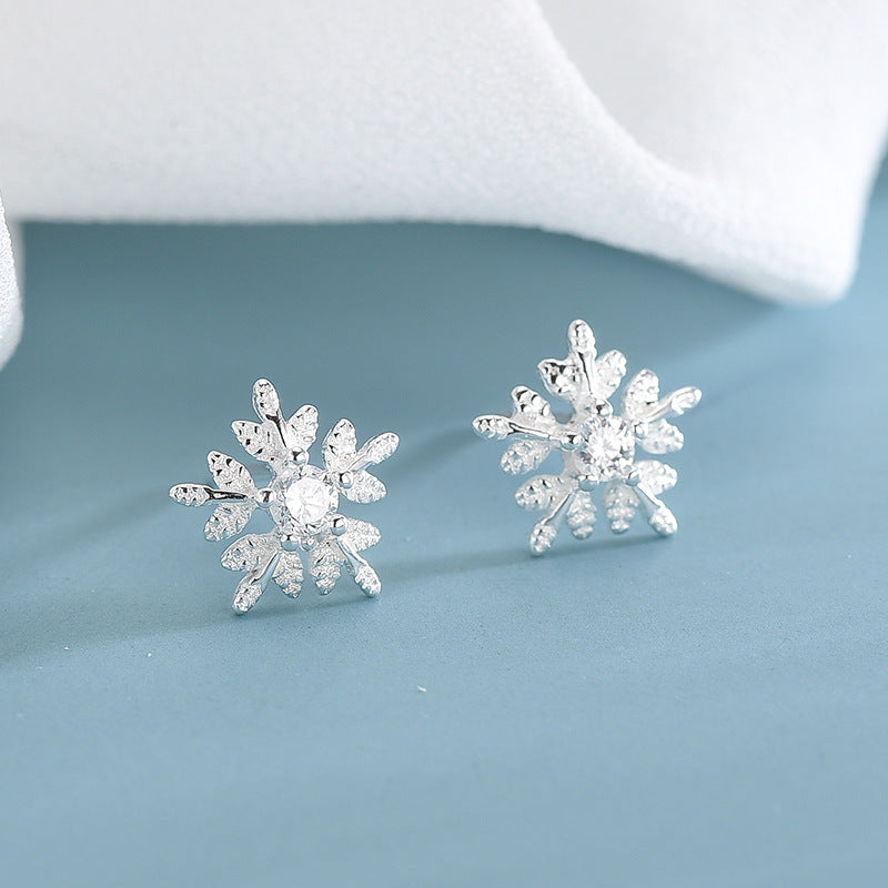 Snowflake Diamond Stud Earrings