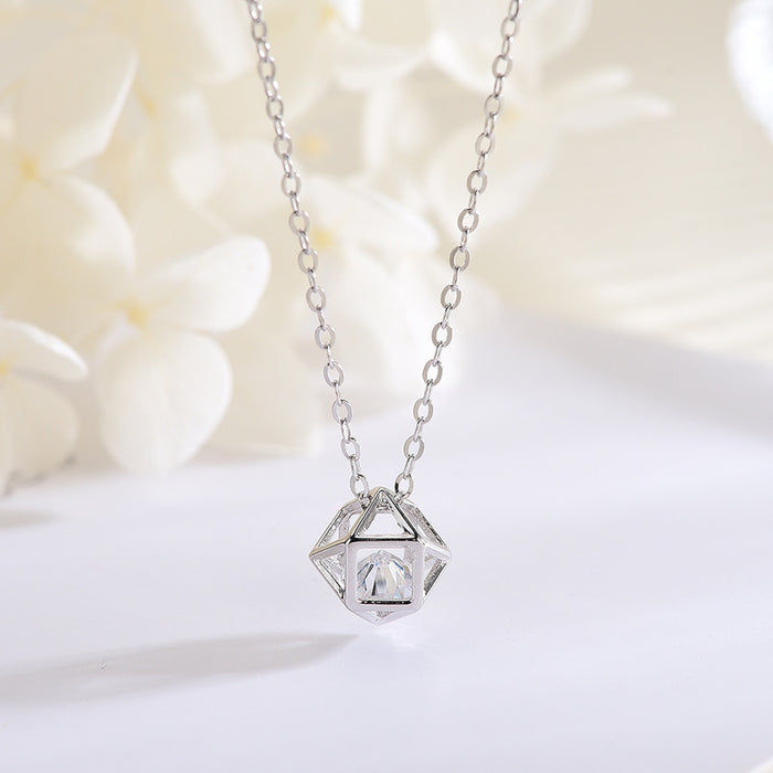 Polygon Cube Diamond Necklace