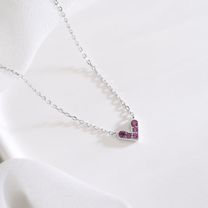 Purple Gem Heart Necklace