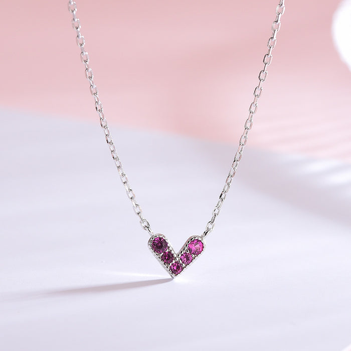 Purple Gem Heart Necklace