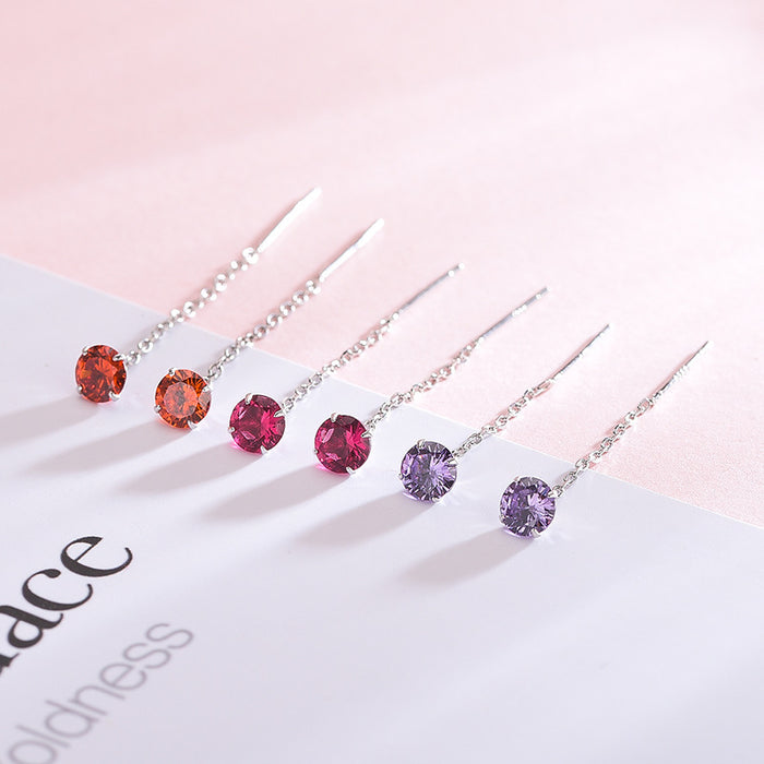 Multi Colour Garnet Gem Dropdown Earrings