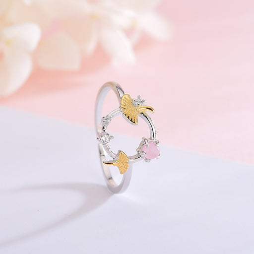 Apricot Leaf Cat Eye Ring