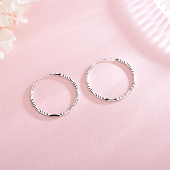 Full Round Silver Earrings
