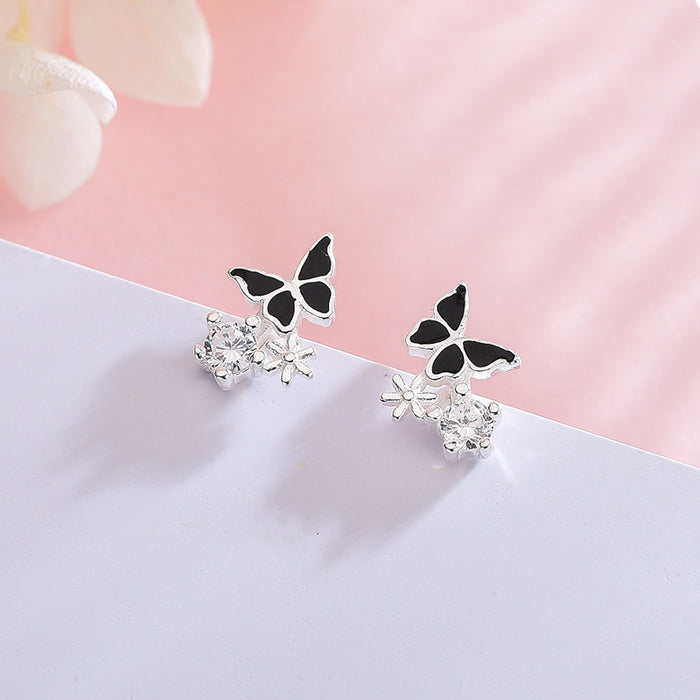 Diamond Black Butterfly Earrings