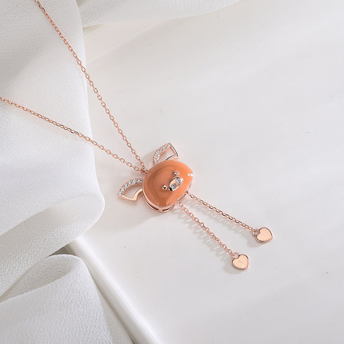 Brown Piglet Necklace (Movable Ear)