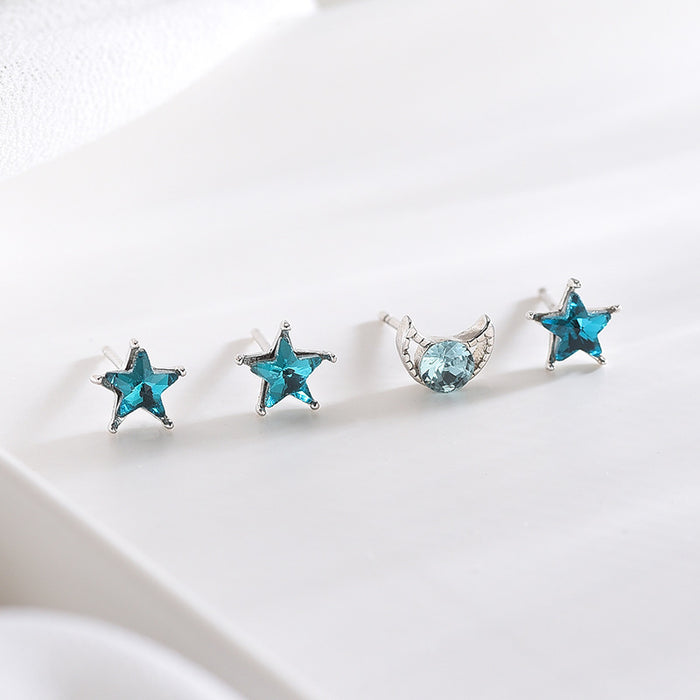 Blue Star Gem Earrings