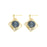 Deep-Ocean Hexagon Gem Earrings