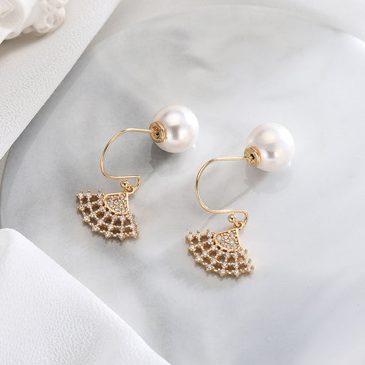 Pearl Fan Shaped Earrings