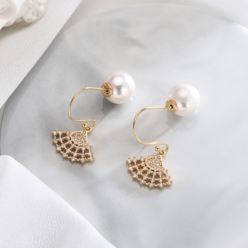 Pearl Fan Shaped Earrings