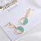 Round Turquoise Emerald Earrings