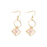 Gold Asymmetric Pink Gem Earrings
