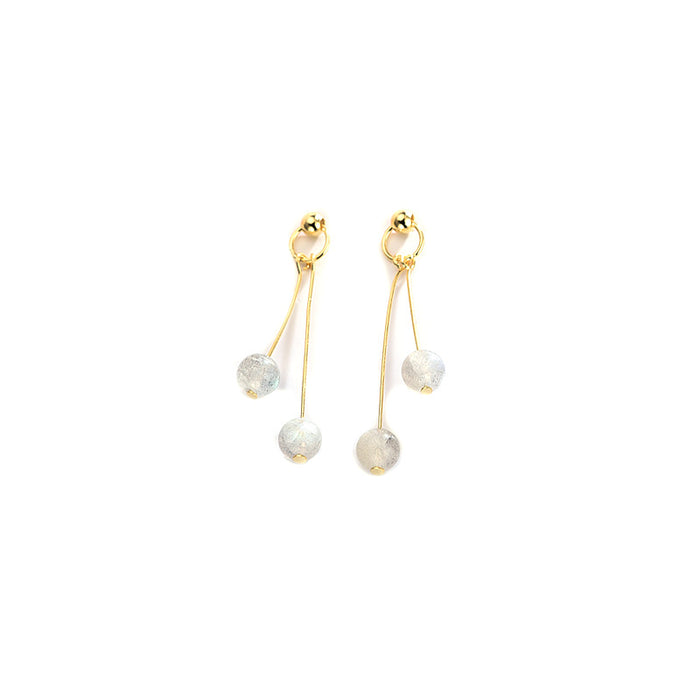 Glowy Beads Silver Stud Earring