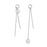 Silver Round Tassel Long Drop Earrings