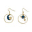 Blue Moon Planet Gold Earrings