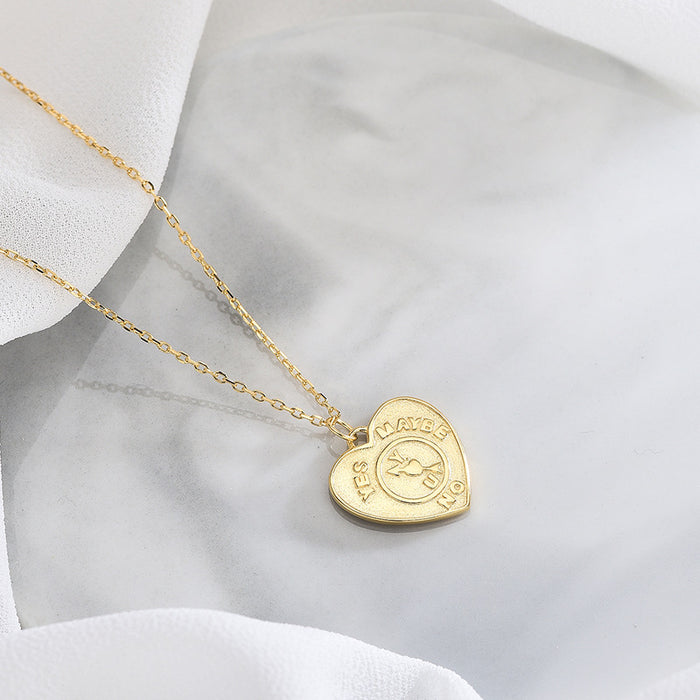 Retro Yes/No/Maybe Round Necklace