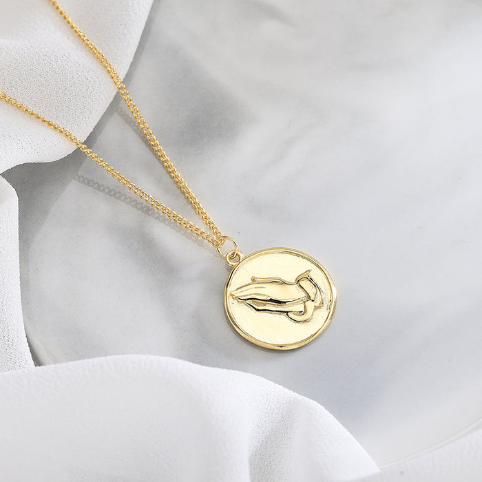 Christian Pray Gold Necklace