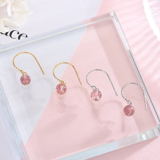 Fresh Peach Pink Beads Earrings