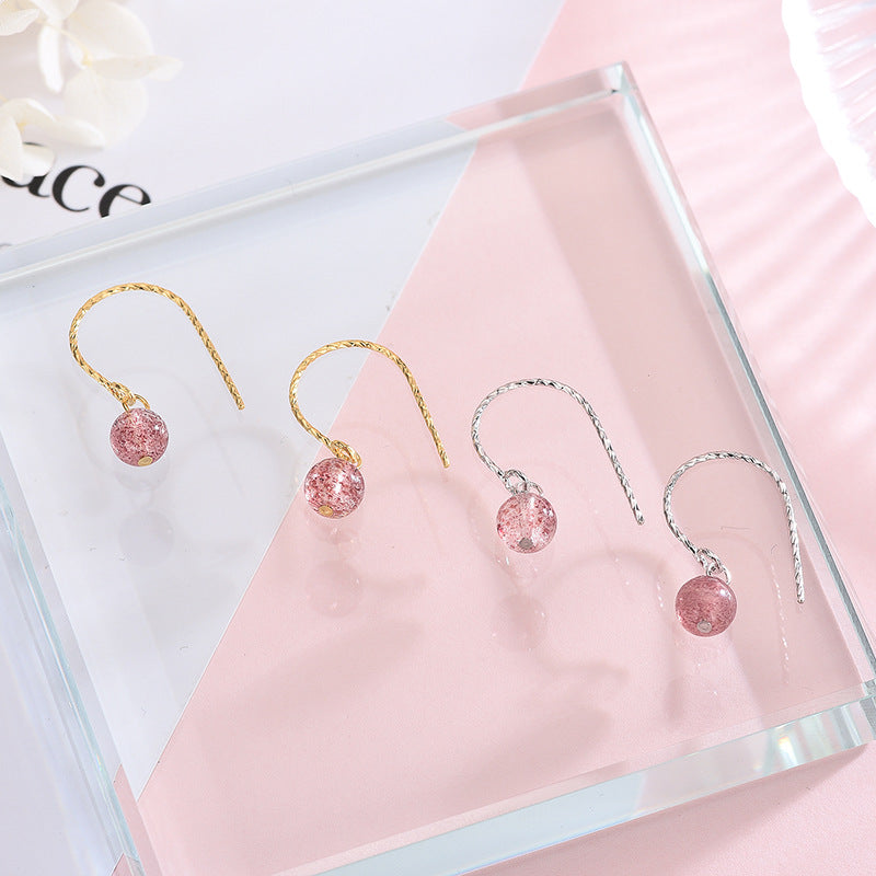 Fresh Peach Pink Beads Earrings