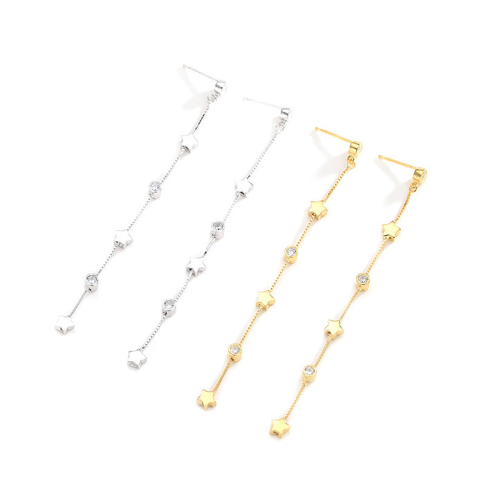 Star Diamond Dropdown Earrings