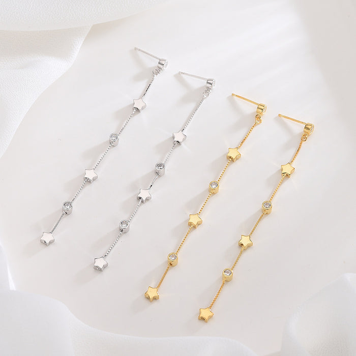 Star Diamond Dropdown Earrings