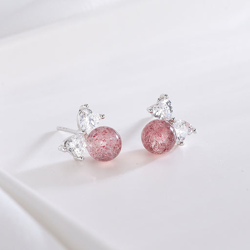 Silver Bow Diamond Crystal Earrings