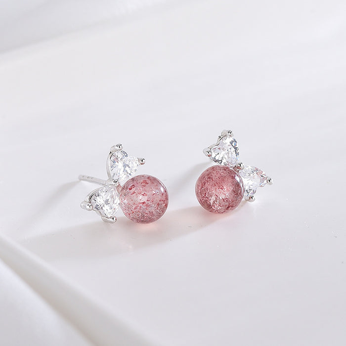 Silver Bow Diamond Crystal Earrings