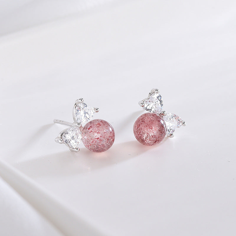 Silver Bow Diamond Crystal Earrings