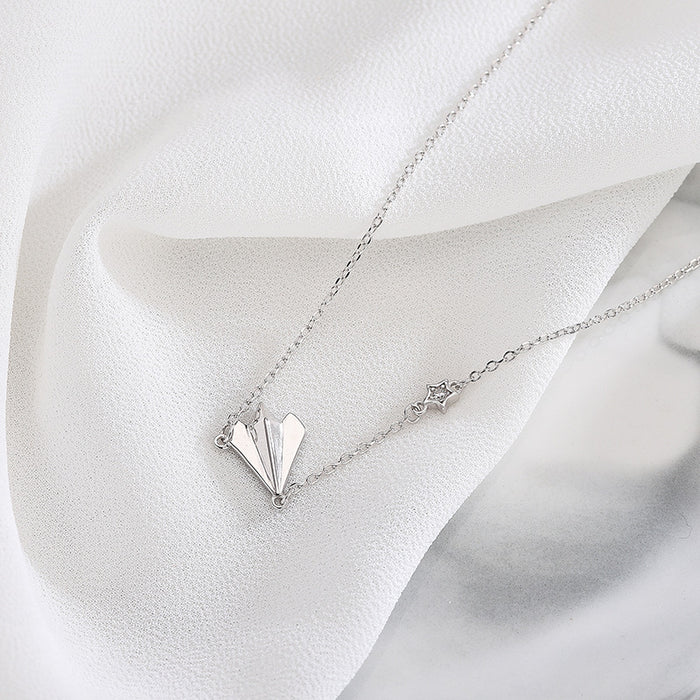 Mini Paper Airplane Necklace