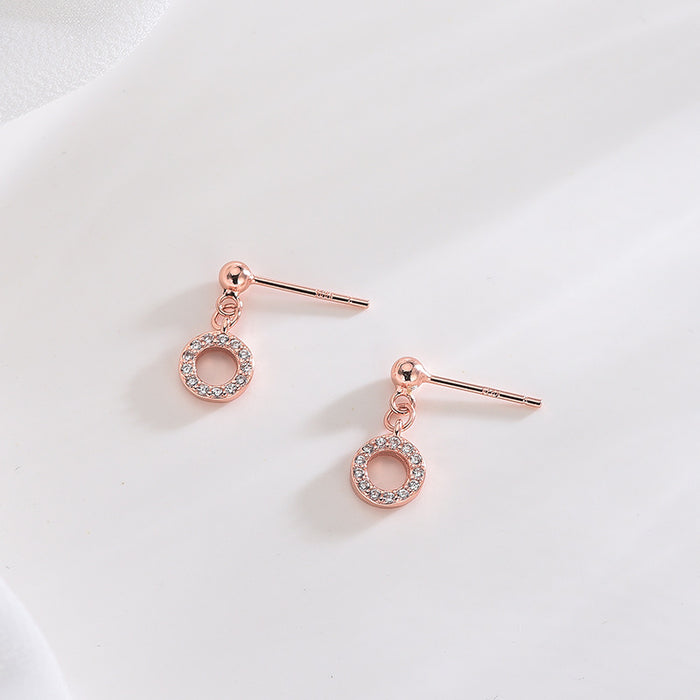 Diamond Circle Stud Earrings