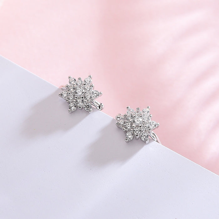 Diamond Encrusted Snow Clip-on Earrings