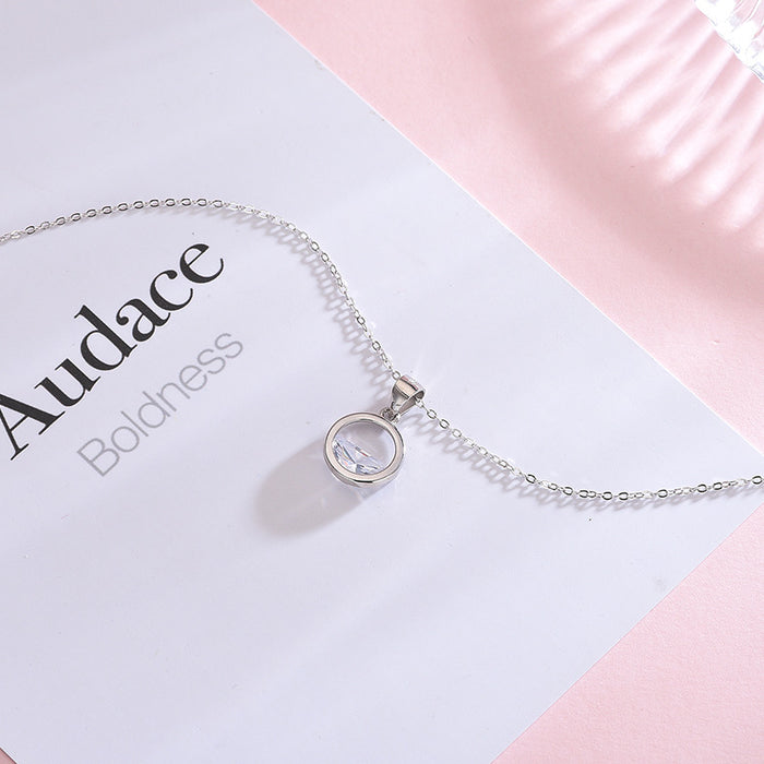 Half Cut Round Crystal Necklace