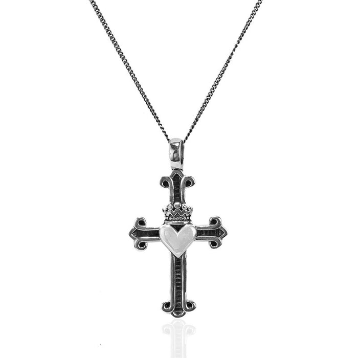 Black Crown Cross Necklace
