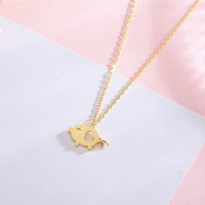 Piglet Heart Necklace