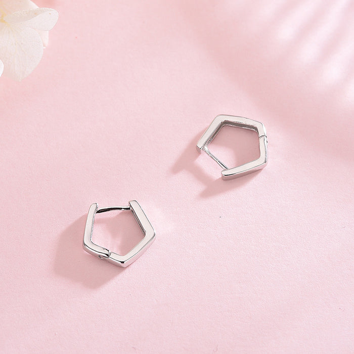 Wild Pentagon Silver Earrings