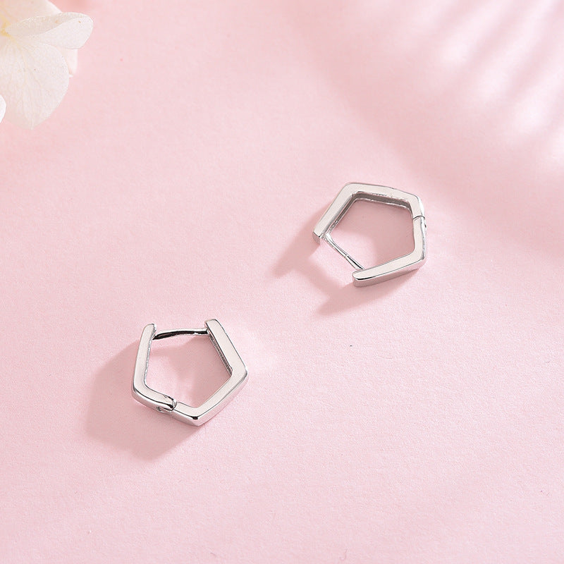 Wild Pentagon Silver Earrings