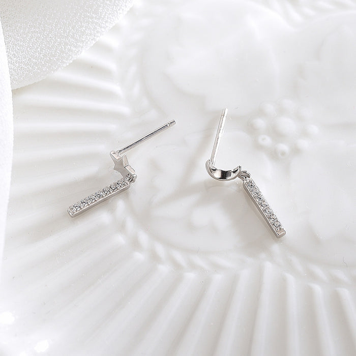 Asymmetrical Diamond Stars & Moon Earrings