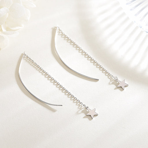 Star Wave Long Drop Earrings