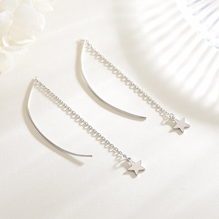 Star Wave Long Drop Earrings