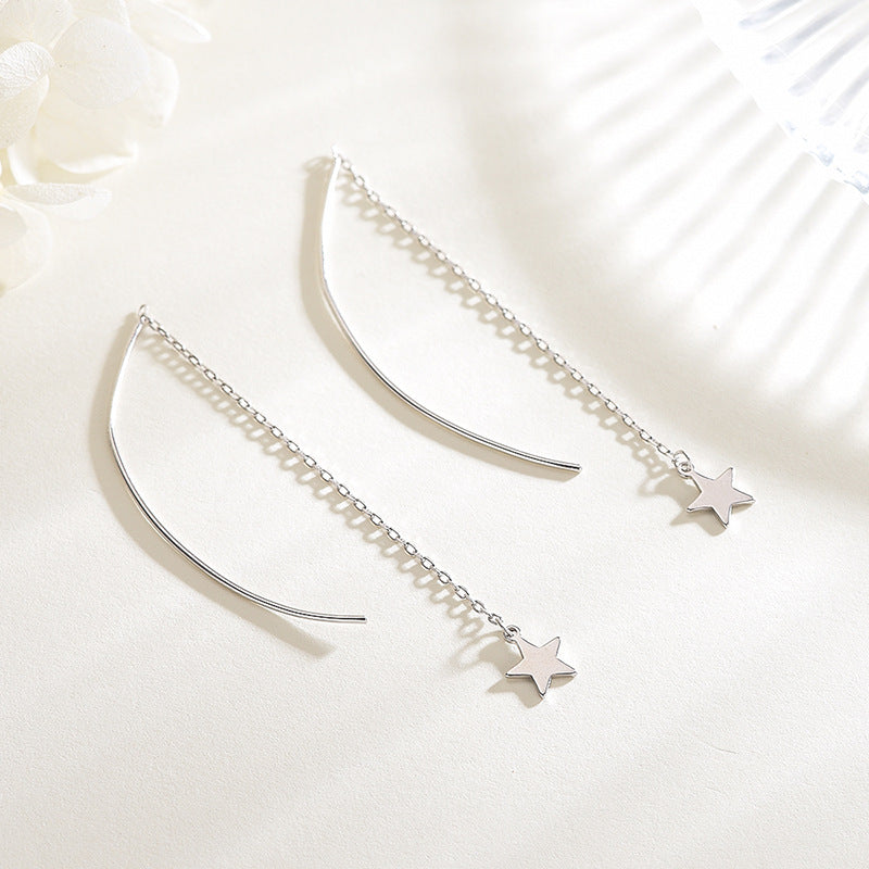 Star Wave Long Drop Earrings