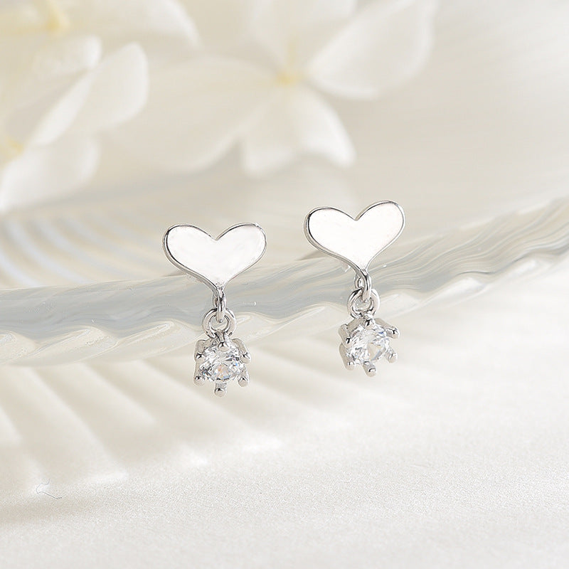 Mini Love-Shaped Diamond Earrings