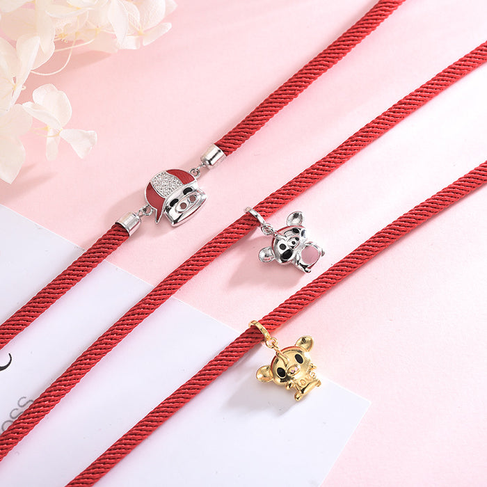 Piglet Red Rope Bracelet