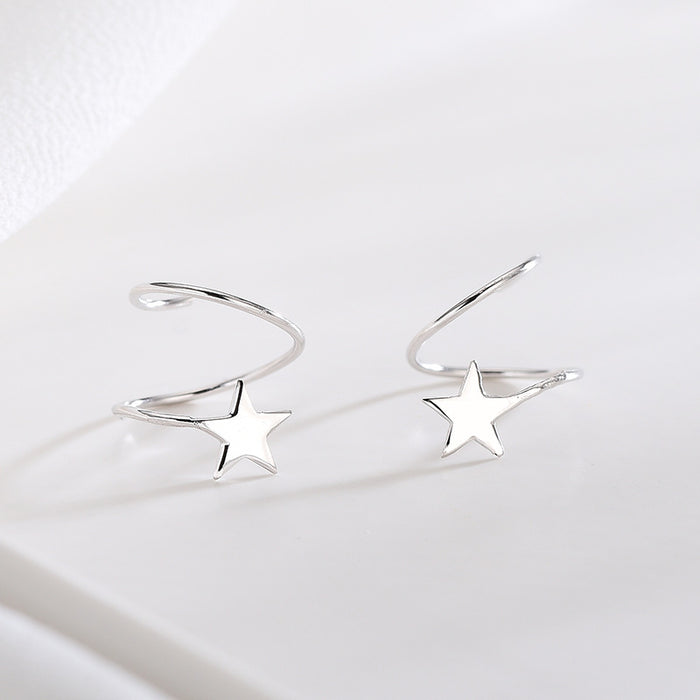 Glossy S-Shaped Star Earrings