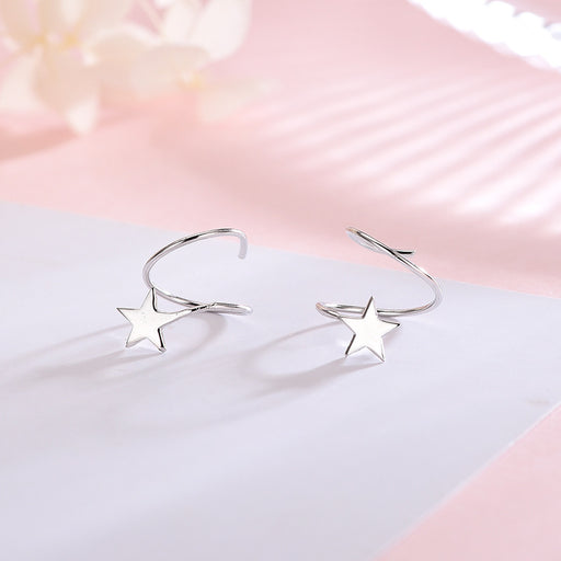 Glossy S-Shaped Star Earrings