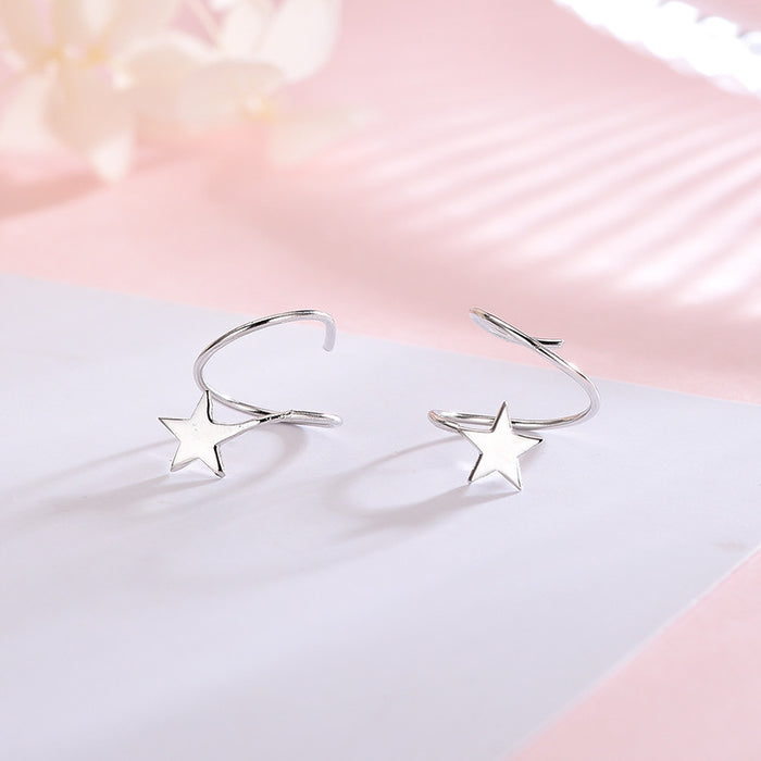Glossy S-Shaped Star Earrings