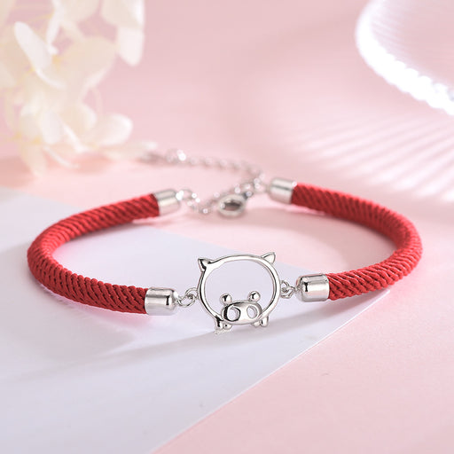 Piglet Red Rope Bracelet