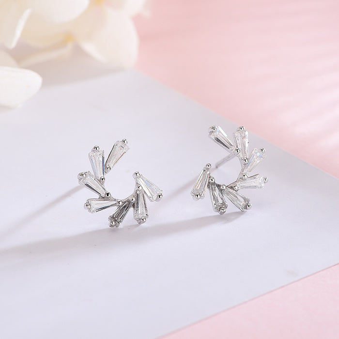 Crystal Six Spilt Earrings