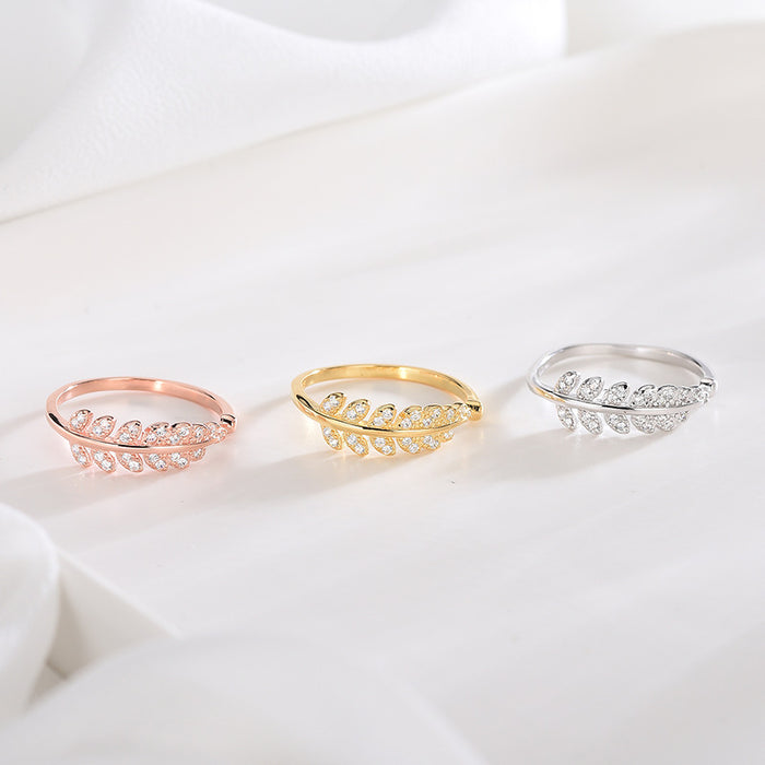 Ginkgo Leaf Diamond Ring