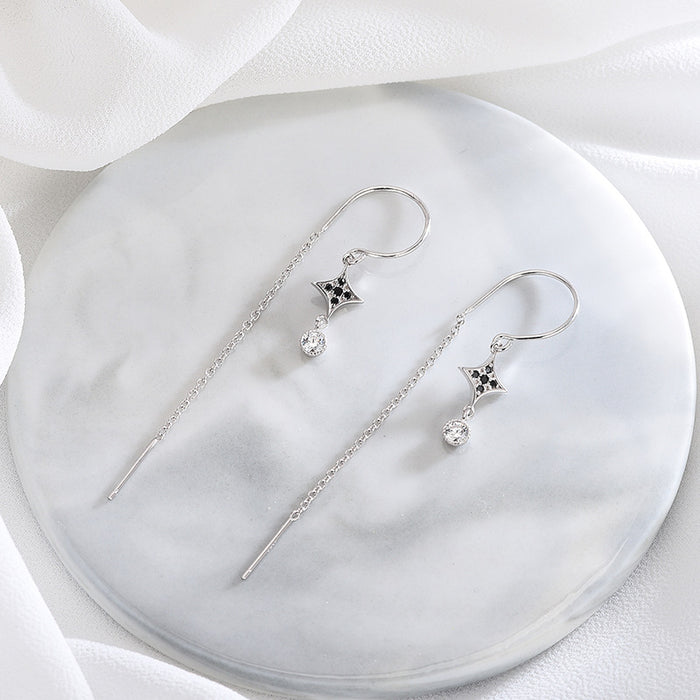 Diamond Dark Star Earrings