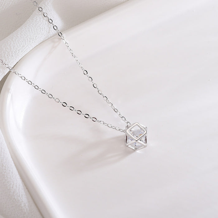Polygon Cube Diamond Necklace