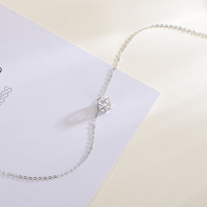Polygon Cube Diamond Necklace